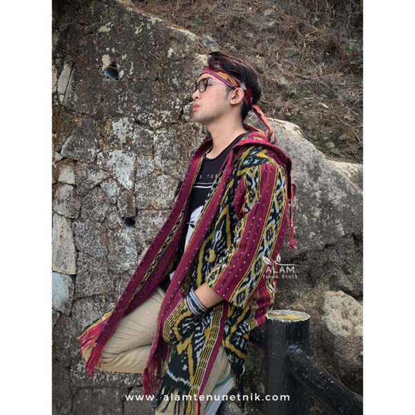 Cardigan Hoodie Maroon - Image 3