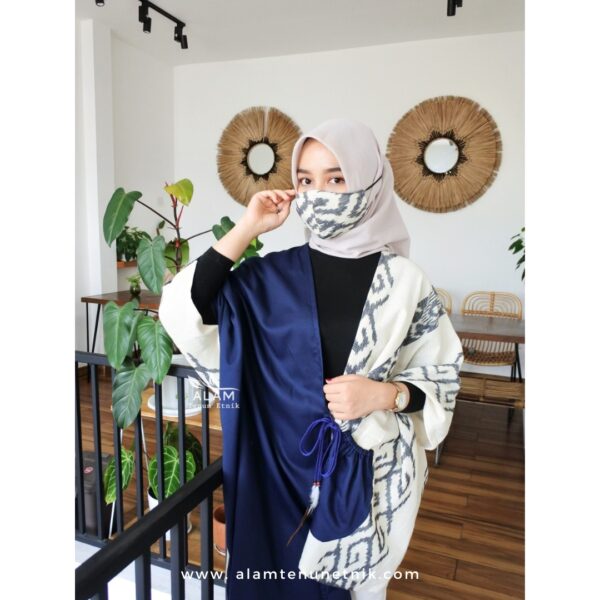 Olivia Dress White Navy - Image 6