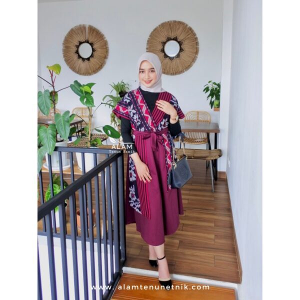 Kevia Dress Maroon Flower